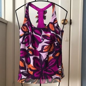 INC Floral Mesh Tank